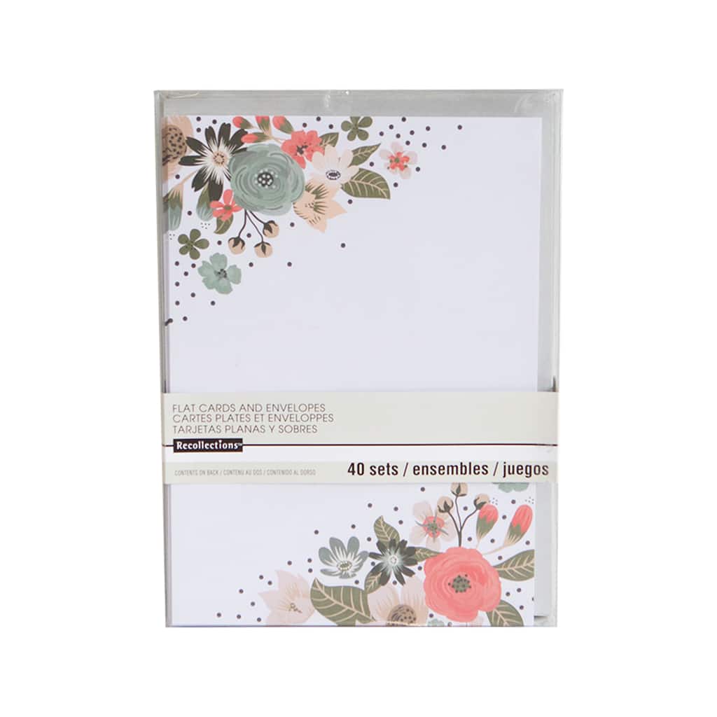 Painted Floral Flat Cards & Envelopes by Recollections™, 22" x 22" Intended For Recollections Cards And Envelopes Templates